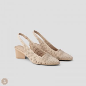 Almond Mesh VIVAIA Leah Women's Pointed-Toe Slingback | ASN-3727