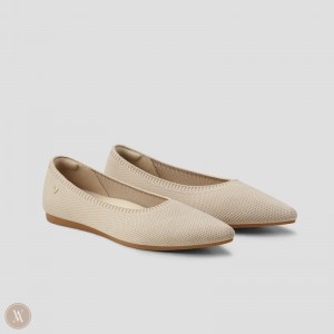 Almond VIVAIA Aria 5° Women's Pointed-Toe Ballet Flats | QZN-1772