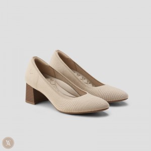 Almond VIVAIA Tamia Block Heel Women's Almond Toe Heels | UGD-1432