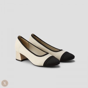 Beige Black VIVAIA Julie 1.0 Women's Round-Toe Chunky Heels | KKB-4671