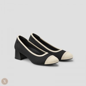 Black Beige VIVAIA Julie Pro Women's Round-Toe Chunky Heels | UMD-9219