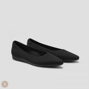 Black VIVAIA Aria CloudWalker Women's Lightweight Pointed-Ballet Flats | WPN-8841