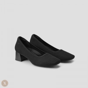 Black VIVAIA Melody Pro Women's Square-Toe Chunky Heels | CGX-8197