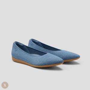 Blue VIVAIA Aria CloudWalker Women's Lightweight Pointed-Ballet Flats | KCW-8547