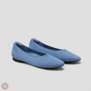 Blue VIVAIA Tamia 2.0 Women's Almond-Toe Ballet Flats | XZS-0697