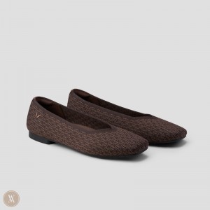 Brown VIVAIA Margot 2.0 Women's Square-Toe V-Cut Flats | XPU-9642