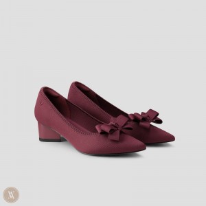 Burgundy Red VIVAIA Tracy Women's Pointed-Toe Chunky Heels | TVJ-2477