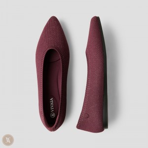 Burgundy VIVAIA Aria 5° Women's Pointed-Toe Ballet Flats | KJS-2983