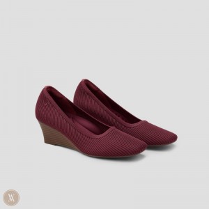 Burgundy VIVAIA Margot Wedge Pro Women's Square-toe Wedge | AZZ-6774