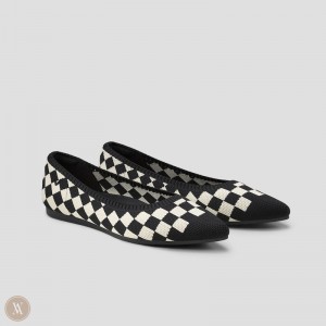 Checker VIVAIA Aria 5° Women's Pointed-Toe Ballet Flats | UZU-2179