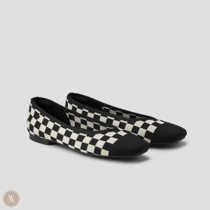 Checker VIVAIA Margot 2.0 Women's Square-Toe V-Cut Flats | ODU-4655