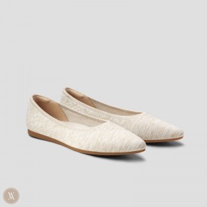 Cream VIVAIA Aria 5° Women's Pointed-Toe Ballet Flats | DEC-8580