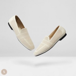 Cream White VIVAIA Nina Women's Square-Toe Loafers | KOO-3498