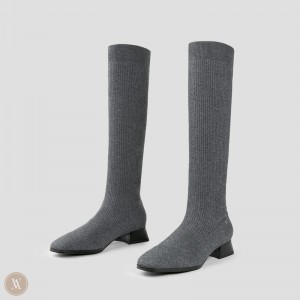 Dark Grey VIVAIA Tara Women's Knee-High Water Repellent Wool Boots | ILV-5872