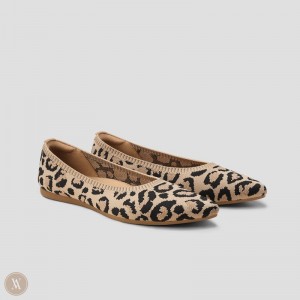 Dark Leopard VIVAIA Aria 5° Women's Pointed-Toe Ballet Flats | ZSH-1300