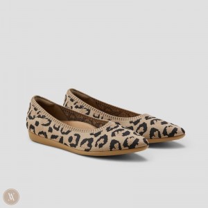 Dark Leopard VIVAIA Aria CloudWalker Women's Lightweight Pointed-Ballet Flats | NMQ-2157