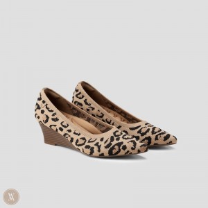 Dark Leopard VIVAIA Aria Wedge Pro Women's Pointed-Toe Wedge | SJV-3249