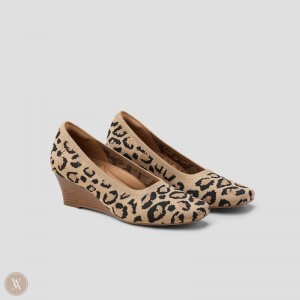 Dark Leopard VIVAIA Margot Wedge Pro Women's Square-toe Wedge | CHL-3925