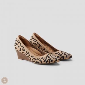 Dark Leopard VIVAIA Tamia Wedge Pro Women's Almond-Toe Wedge | PPP-7529