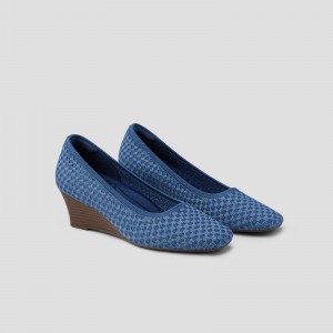 Denim Woven VIVAIA Margot Wedge Pro Women's Square-toe Wedge | XMA-8686