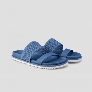 Denim Woven VIVAIA Naina Women's Double Straps Slide Sandals | TEN-8926