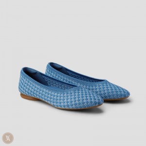 Denim Woven VIVAIA Tamia 2.0 Women's Almond-Toe Ballet Flats | OWK-1580