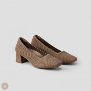 Espresso VIVAIA Melody Pro Women's Square-Toe Chunky Heels | MAV-3279