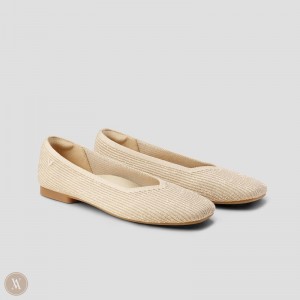 Gold VIVAIA Margot 2.0 Women's Square-Toe V-Cut Flats | SAD-4780