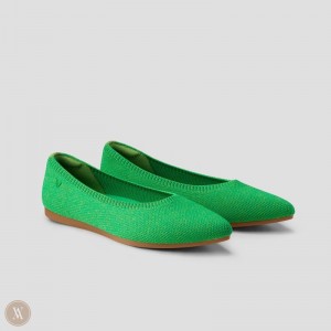 Green VIVAIA Aria 5° Women's Pointed-Toe Ballet Flats | UFY-0960