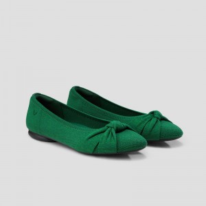 Green VIVAIA Bibi Women's Round-Toe Knotted Flats | WSW-1295