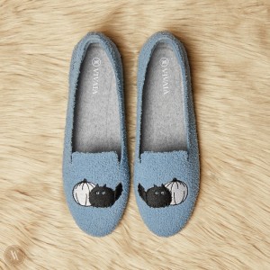 Grey Blue VIVAIA Audrey Women's Round-Toe Terry Knit Loafers | XML-1191