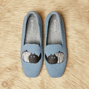 Grey Blue VIVAIA Samantha Women's Squared-Toe Terry Knit Loafers | DZA-1530