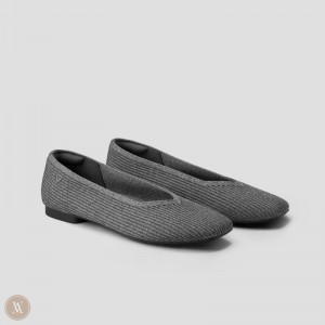 Grey VIVAIA Margot 2.0 Women's Square-Toe V-Cut Flats | BCX-9560