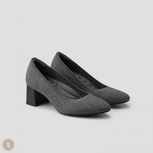 Grey VIVAIA Tamia Block Heel Women's Almond Toe Heels | WPX-2083