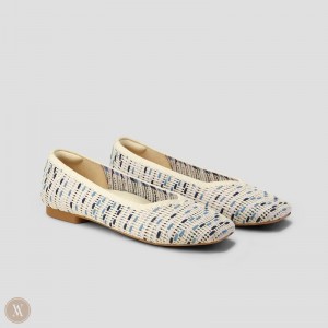 Multicolor Blue VIVAIA Margot 2.0 Women's Square-Toe V-Cut Flats | LJW-6917