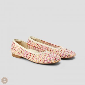 Multicolor Pink VIVAIA Margot 2.0 Women's Square-Toe V-Cut Flats | JQX-3070