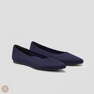 Navy VIVAIA Aria 5° Women's Pointed-Toe Ballet Flats | NHW-5789