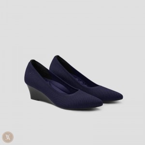 Navy VIVAIA Aria Wedge Pro Women's Pointed-Toe Wedge | BLE-3607