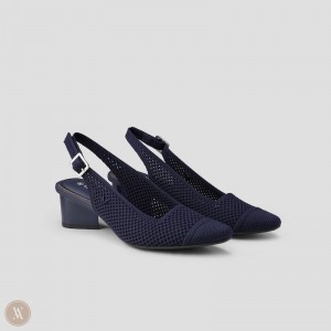 Navy VIVAIA Leah 2.0 Women's Pointed-Toe Slingback Sandals | ICW-0941