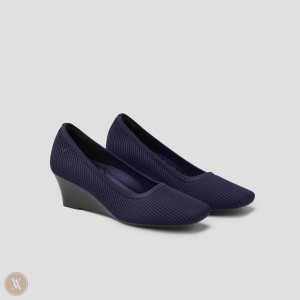 Navy VIVAIA Margot Wedge Pro Women's Square-toe Wedge | EIQ-3365