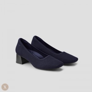 Navy VIVAIA Melody Pro Women's Square-Toe Chunky Heels | YUZ-9447