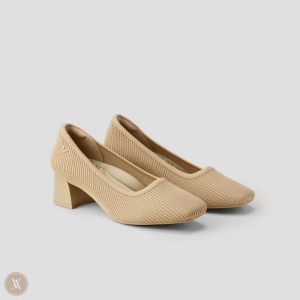 Nude Peach VIVAIA Melody Pro Women's Square-Toe Chunky Heels | MOR-8212