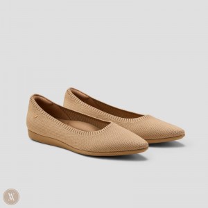 Nutmeg VIVAIA Aria CloudWalker Women's Lightweight Pointed-Ballet Flats | DTG-8907