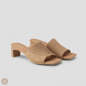 Nutmeg VIVAIA Jade Women's Square-Toe Block Heel Slide | KMS-0177