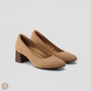 Nutmeg VIVAIA Tamia Block Heel Women's Almond Toe Heels | OOR-2485