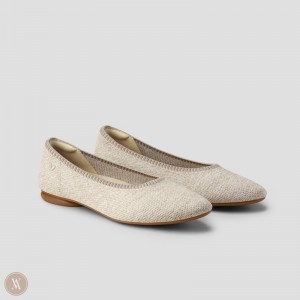 Oatmilk VIVAIA Tamia 2.0 Women's Almond-Toe Ballet Flats | FJS-4529