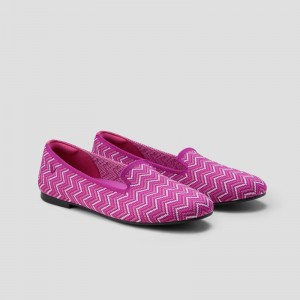 Purple Multicolor VIVAIA Audrey Women's Round-Toe Woven Knit Loafers | JVE-5093