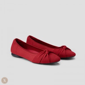 Red VIVAIA Bibi Women's Round-Toe Knotted Flats | DCY-9247