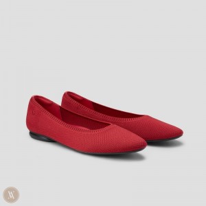 Red VIVAIA Tamia 2.0 Women's Almond-Toe Ballet Flats | RVM-2844