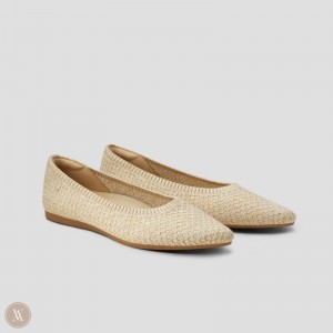 Sand Woven VIVAIA Aria 5° Hemp Women's Pointed-Toe Ballet Flats | NZR-1841